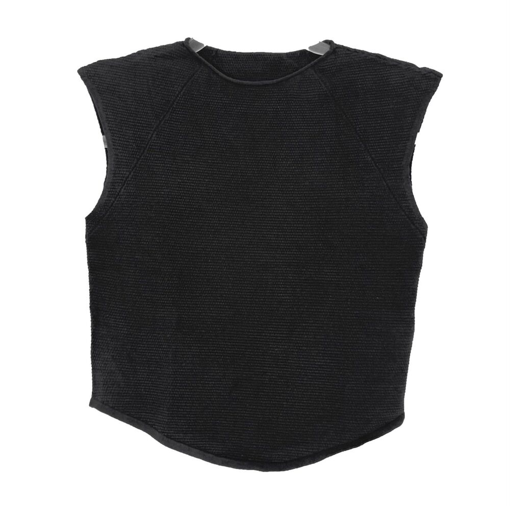 HALARA Textured Cropped Crewneck Muscle Tank M Black Stretch Slim Fit NWT B6